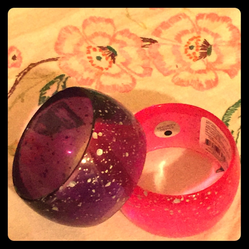 Set of 2 - Pink & Purple Spotted Bangles NWT